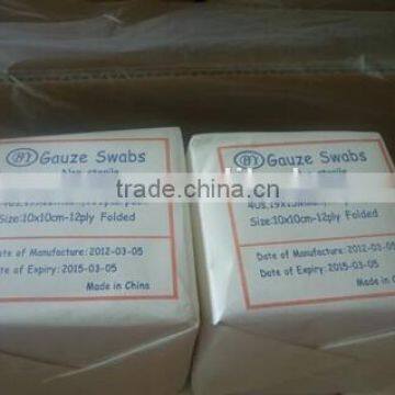 Disposable medical gauze sponge 100% absorbent cotton/gauze dressing /surgical gauze swab