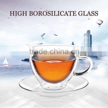 high borosilicate double wall wholesale coffee cup set for 150ml