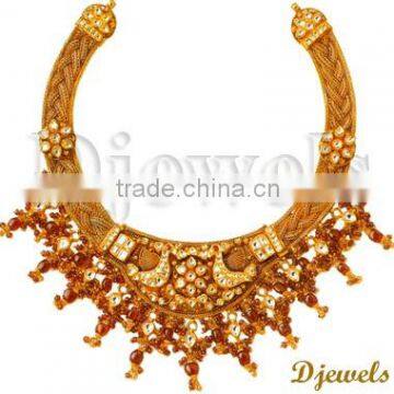 22K Gold Kundan Necklaces,Gold Kundan Necklaces Jewellery, Jaipur Kundan Necklaces