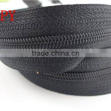 4# black long chain nylon zipper roll with good quality