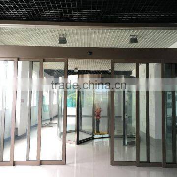 Telescopic automatic sliding glass doors operator