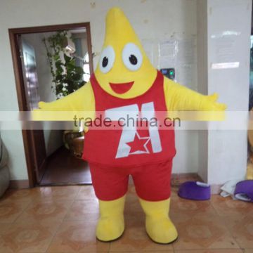 Hola yellow star mascot costume/mascot costume/mascot