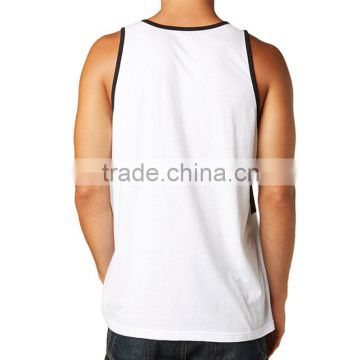 Name brand clothing wholesale white tank top, gym vest for men