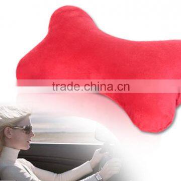 Bone Shape Memory Foam Car Neck Pillow, 100%polyester Velvet Cover