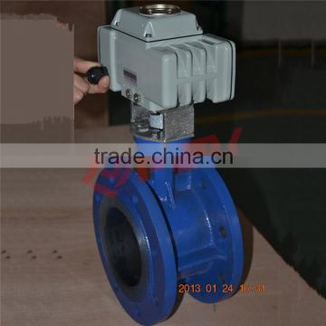 ss410 flange soft seal butterfly valve with electric actuator