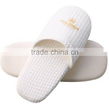 white waffle hotel slipper with logo embroidery wholesale factory