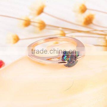 O Rings 18k Gold Plated With Color Zircon Gold Ring photo-4