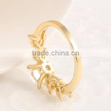 Hot Sale 18K Real Gold Plated Ring Fashion New Crystal Rings Wedding photo-6