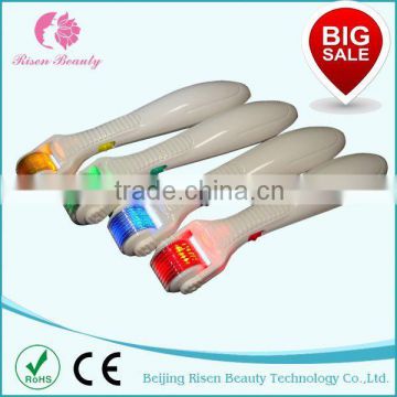 CE approval changeable heads titanium LED derma roller beauty vibarting roller