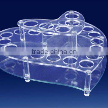 Look ! 2015 HOT Selling Love Shape Clear Acrylic Countertop Test Tube Display Holder