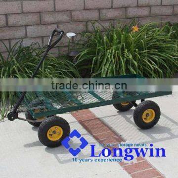 Large 4 Wheel steel mesh garden cart