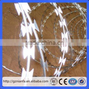 BTO22 450mm coil diameter galvanized concertina razor barbed wire(Guangzhou Factory)