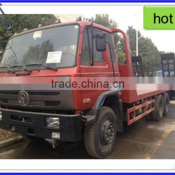 Dongfeng 4*2 flat bed truck,excavator transportation truck,side loading truck