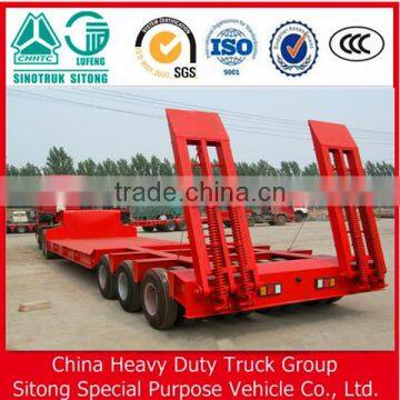 Low price excavator truck trailer 3 axle low bed semi trailer