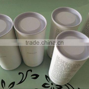 Pure white metal tin lid cardboard tube