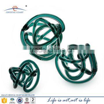 Medium Handcrafted Mid Century Modern Art Decor Cheap Glass Knot Paper Weight photo-3