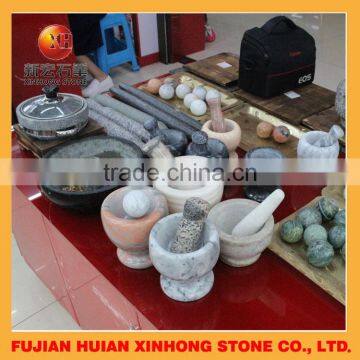 Natural Granite Stone Mortar and Garlic Crusher for Stoneware Bowl Set photo-4