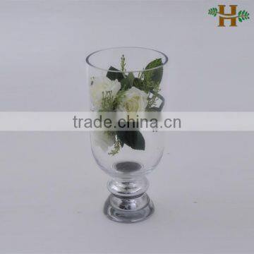 Silver Pedestal Glass Flower Vase,long-stemmed Glass Candle Holder