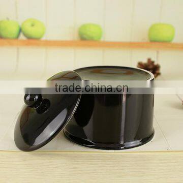 Factory Wholesale New Ideas Novelty Black Ceramic Casserole Stew Pot With Lid photo-6