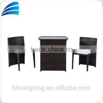 Outdoor patio PE rattan bar stool furniture set