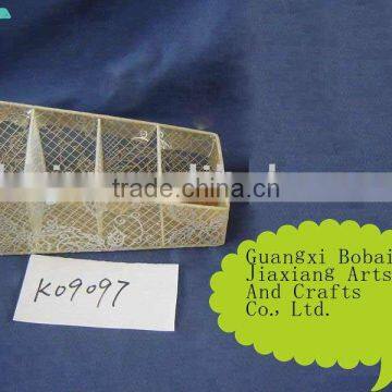 Yellow cloth silk woven and wire multilattice brush pot