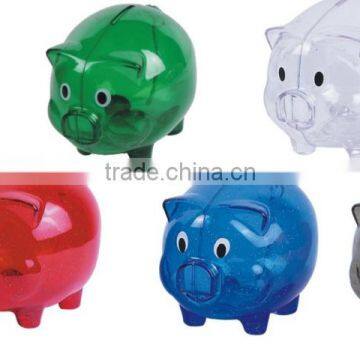 Clear Glass Chubby Pig Piggy Bank Saving Money Coin Box gift for Kids