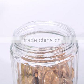 Set 3 Clear Round Large Glass Storage Jars With Green PP Lid
