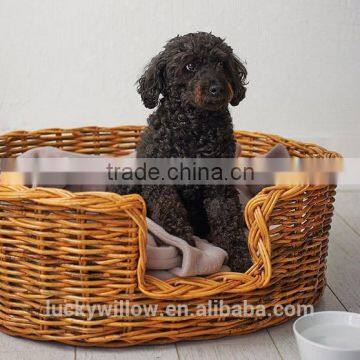 Oval Warm and comfort rattan basket dog bed