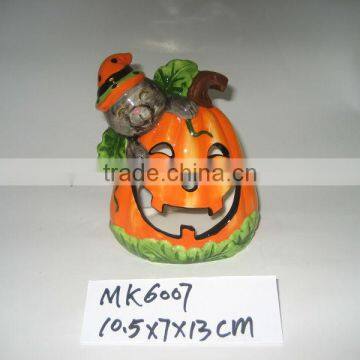 halloween decorative ceramic pumpkin tealight candle holder