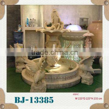 garden waterfall white bird sandstone fountain