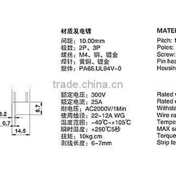 PCB Connection Terminal Barrier Terminal Block Gold Gilt Copper Solder Pin Two Three Four Bit photo-2