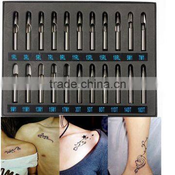 22pcs Pro Tattoo Supply Stainless Steel Tip Kit Machine Gun Grip Set Nozzle photo-2