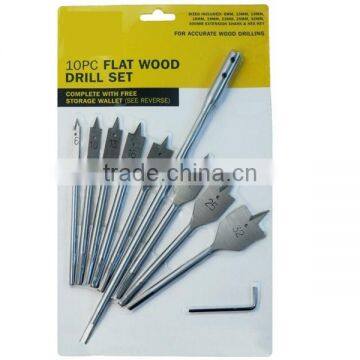 10PC Flat Wood Drill Set