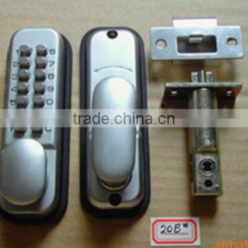 UK Push Button Mechanical Keyless Locks Stain Chrome for Hotel Door Lock photo-3