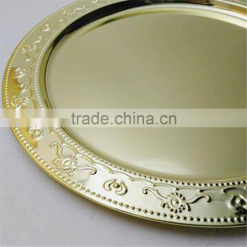 Cheap Wholesale Wedding Gold Silver Beaded Charger Plates