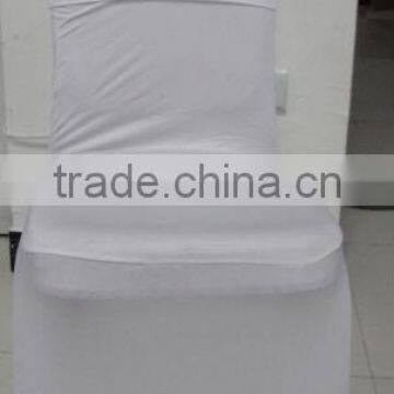 White Banquet Spandex Chair Cover With Organza Chair Cap Sash for Wedding Decoration photo-4