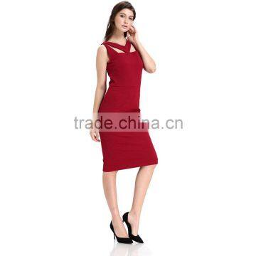 Domin Fashion Sleeveless Jacquard Fabric Bodycon Dress photo-4