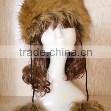 Winter Imitation Rabbit Fur Prevent the Wind and Snow Flat-top Cap Russia Faux Fur Hat photo-6