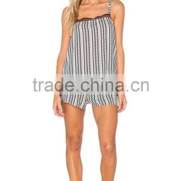 summer high quality railroad stripe women's sleep sexy shorts low price