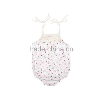 Flower Lace Baby Girl Romper Baby Floral Romper With Tassels photo-4