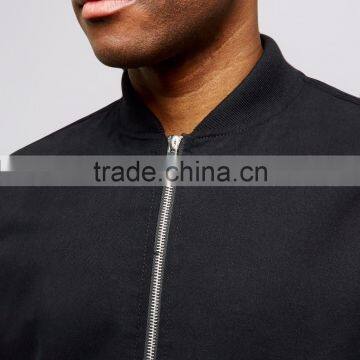 Sports Clothes Black Cotton Bomber Jacket Side Pockets With Lining Sport Jacket Teaming With A Red Tee photo-5