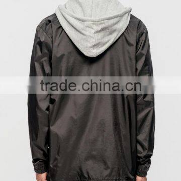 Custom Plain Men no Zipper Hoodie Lightweight Windbreaker Jacket photo-3