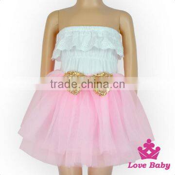 52SQG060 Lovebaby Wholesale 3 Layers Pink Chiffon Tutu Skirt With Sequin Bow Attach Short Casual Party Tutu Skirts and Blouses