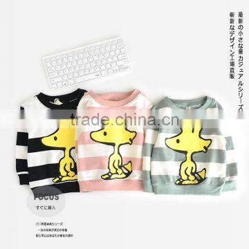 S65828A 2017 New Spring Boys Girls T-shirt Cartoon Striped Sweatshirt