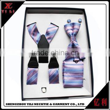 Hight Quality Wedding Gift Polyester Woven Suspender Set photo-2