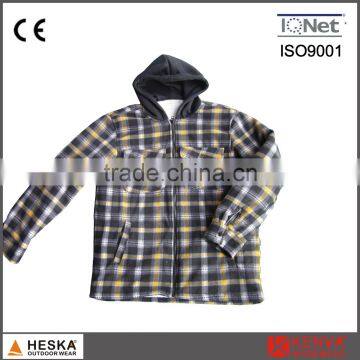 New style men winter long sleeve plaid hooded shirt