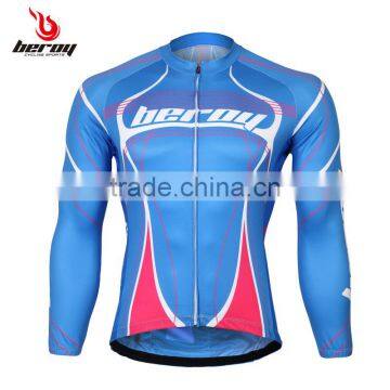 BEROY Free Design Thermal Cycle Shirt, Blue Dryfit Bicycle Cycling Jersey photo-2