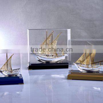 2017 NEW DESIGN real golden plated Dhow Model For Islamic Souvenirs Gifts