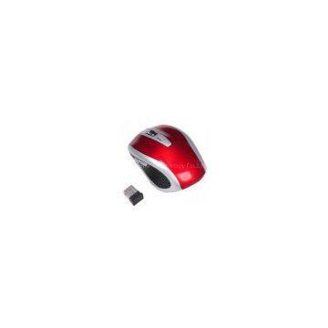 Red Varnish Surface Plug & Play 2.4G Wireless Mouse USB NANO Receiver