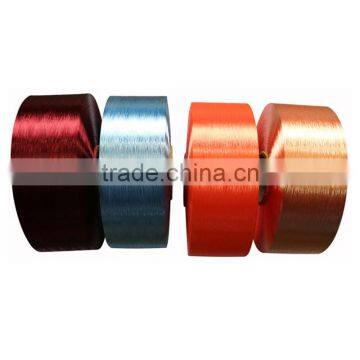 Huilong POY 500D Yarn Colored for Making Polyester 300D/96F Colored DTY Yarn , SD, ,DOPE DYED AA Grade